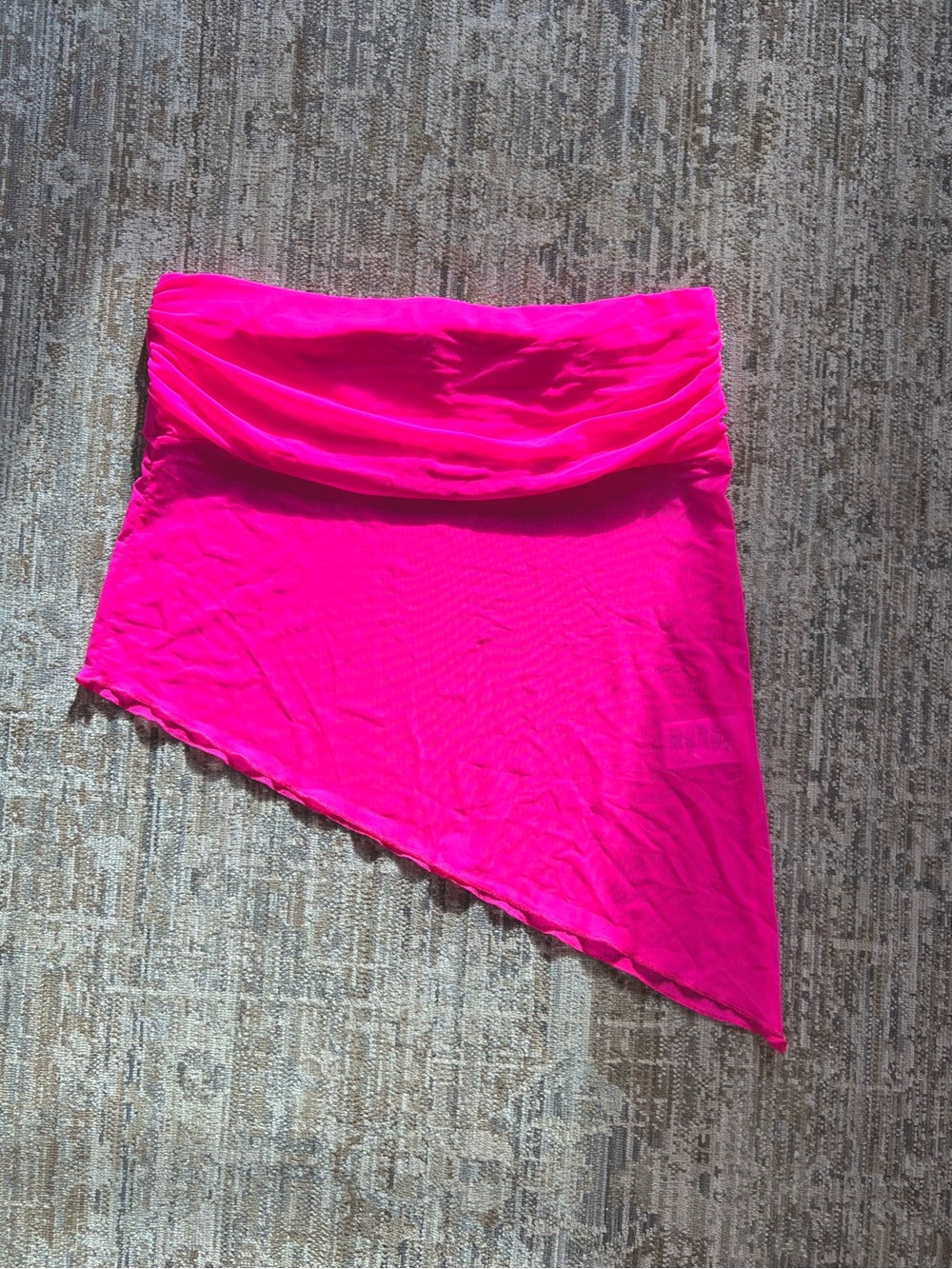 Urban Outfitters Asymmetrical Neon Hot Pink Tube Top